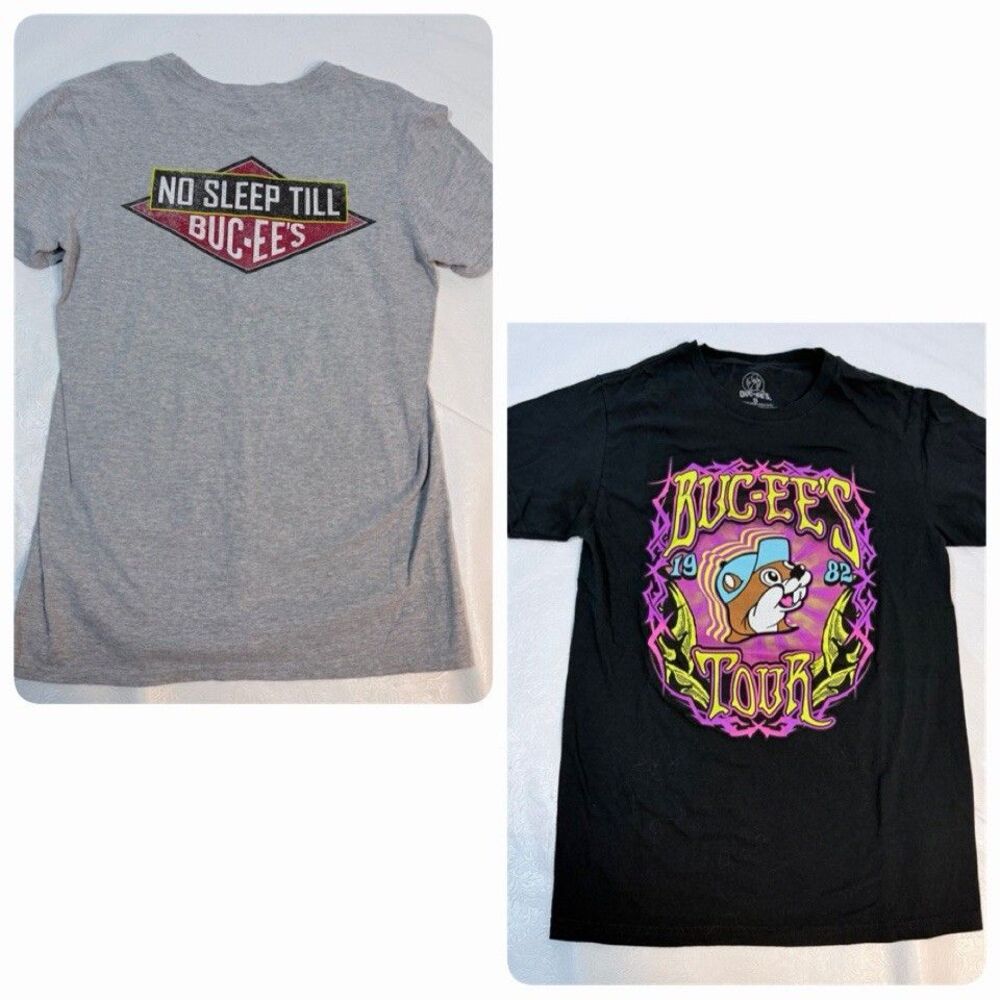 2 Buc-ees T-Shirts sz S Short Sleeve Crew Neck
